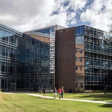 Rear facade of the Nguyen Engineering Building on the Fairfax Virginia Campus of George Mason University